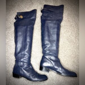 Patrizia Pepe Navy Blue Leather Boots